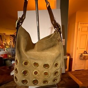 Coach Legacy RARE Limited Edition Tan Suede Grommet Satchel